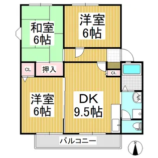 サンビレッジ若槻 A棟【1階】の間取り