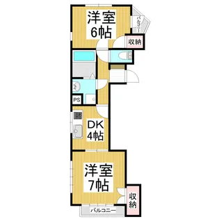 ハイツウエスタリア【2階】の間取り