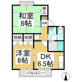 稲田ライブタウンA棟【1階】の間取り