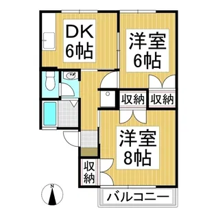 ルーガル・リンド若宮 A棟【2階】の間取り