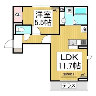 トリシア三輪【1階】の間取り