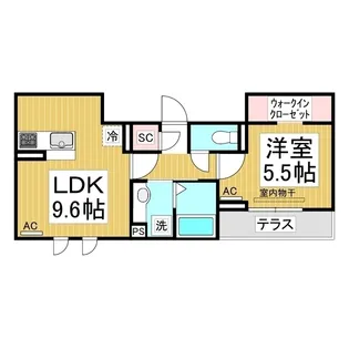 トリシア三輪【1階】の間取り