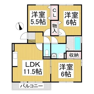 ピュアハウス桜ヶ岡【3階】の間取り