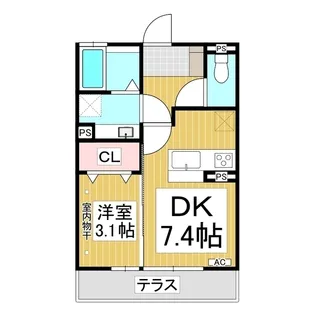 エスポワール栗田【1階】の間取り