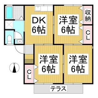 セジュール岡田ハイランズ A棟【1階】の間取り