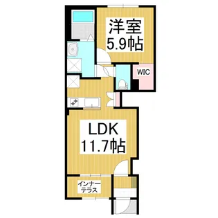 シェルル・城東【1階】の間取り