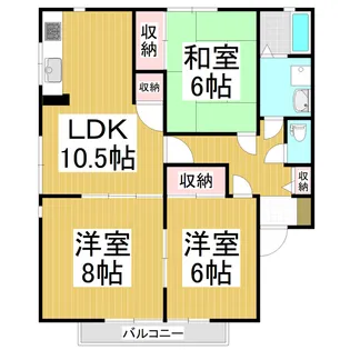 ファミール若里 A棟【2階】の間取り