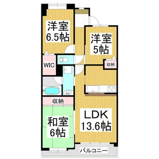 サーパス若里【7階】の間取り