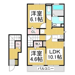 エステート中島 南館【2階】の間取り