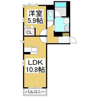 コートエスパシオⅡ【3階】の間取り