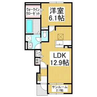 シャルマン櫻街八番館【1階】の間取り