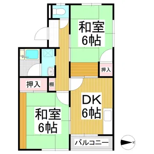 サンハイツアオキ A棟【2階】の間取り
