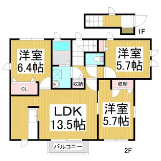 シャーメゾン青葉 A棟【2階】の間取り