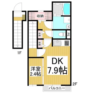 パシフィック宮島第二コーポ【2階】の間取り
