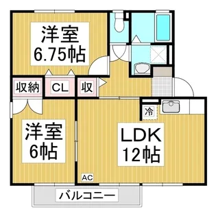 セジュールわかば A棟【2階】の間取り