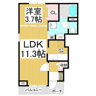 グラン・アビタシオンA・B【1階】の間取り