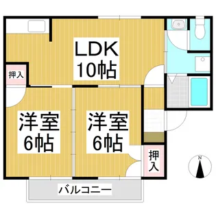 オリックスハイツあらい【2階】の間取り
