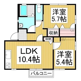 エステートK N棟【2階】の間取り