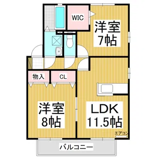 リビングタウン三本柳 A棟【2階】の間取り