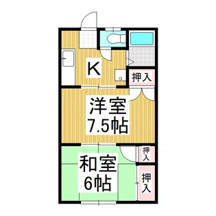 グランドハイツ坂城【2階】の間取り