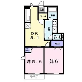 エアリーハウスA【1階】の間取り