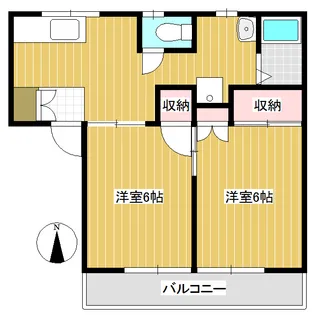 ベルメゾン丸山PartⅠ A棟【2階】の間取り