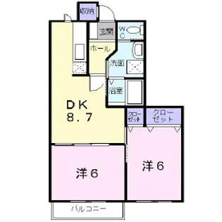 ジュエル・エス【1階】の間取り