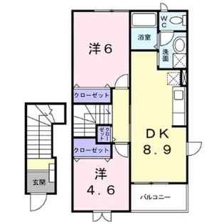 ファミーユ古里B【2階】の間取り