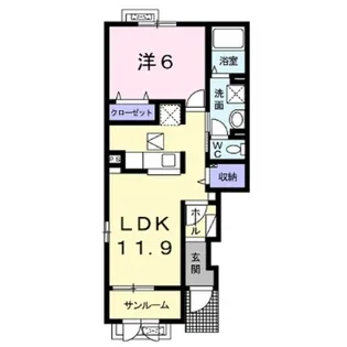 ウォークアップ コクブⅢ【1階】の間取り