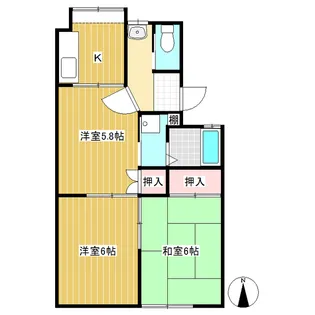 西沖マンション【1階】の間取り
