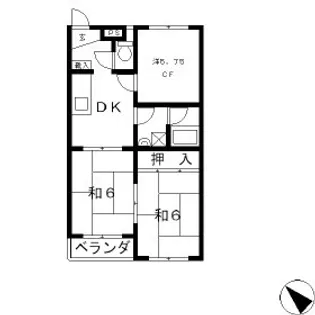 小平マンション【1階】の間取り