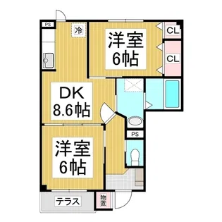 サンヒルズ B棟【1階】の間取り