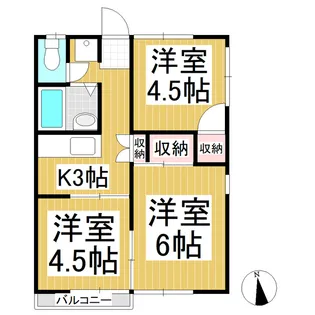 ハイツ富士見【2階】の間取り