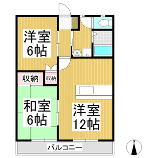 ハーベスト殿城A棟【1階】の間取り