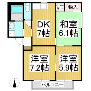 エスポアール B【1階】の間取り