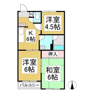 アップルハイツ英【2階】の間取り