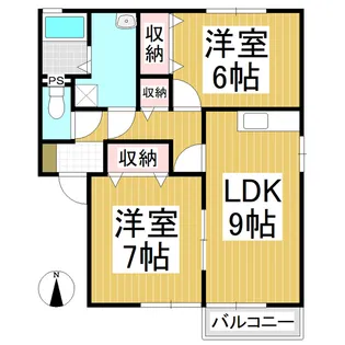 セジュール飛鳥A棟【2階】の間取り