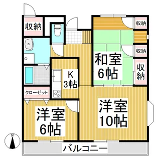 ヴィル・ポワーリエ【2階】の間取り