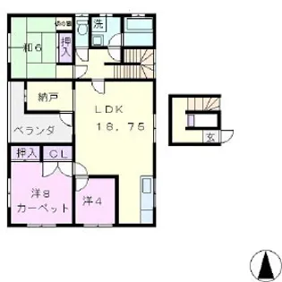 紅花アパート【1階】の間取り