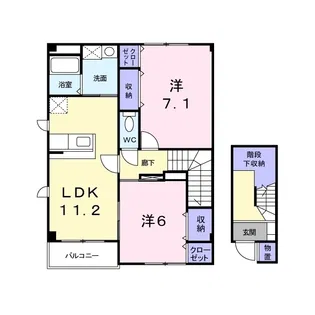 イリーデシェル【2階】の間取り