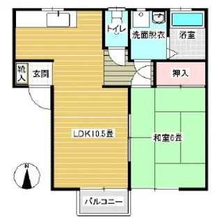 コーポ21【201号室】の間取り