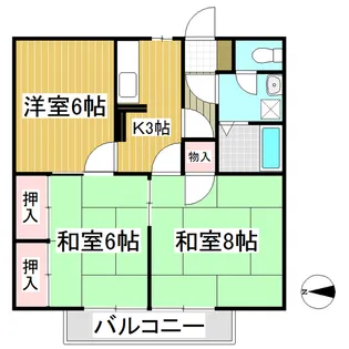 プレジュール竹内B【1階】の間取り