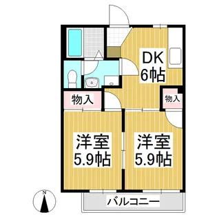 ハイタウンウエハラB【1階】の間取り