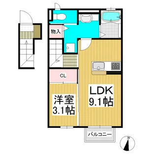 ラクール シェモア【2階】の間取り