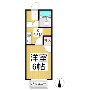 スタジオアパートV1【2階】の間取り