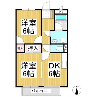 コーポからまつB(御影新田)【2階】の間取り