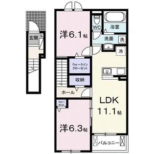 ラ・クラリエールS【2階】の間取り