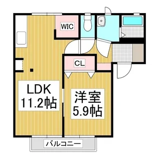 芝宮ハイツ【1階】の間取り
