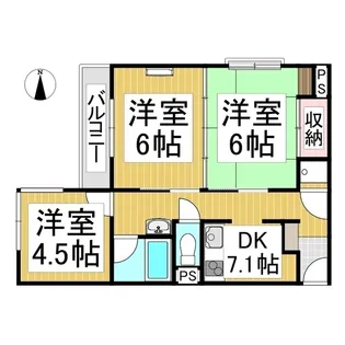 コーポ内津【1階】の間取り