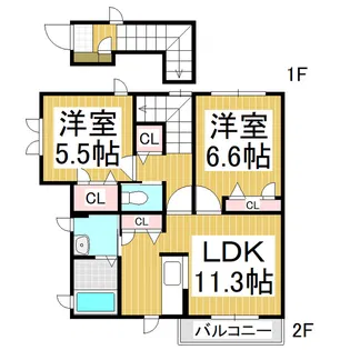 グランドアース【2階】の間取り